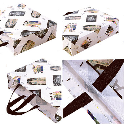 Non Woven Eco Bag Promotional Shopping Carry Bags Printing Recyclable Black And White Shopping Bag