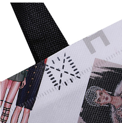 Non Woven Eco Bag Promotional Shopping Carry Bags Printing Recyclable Black And White Shopping Bag